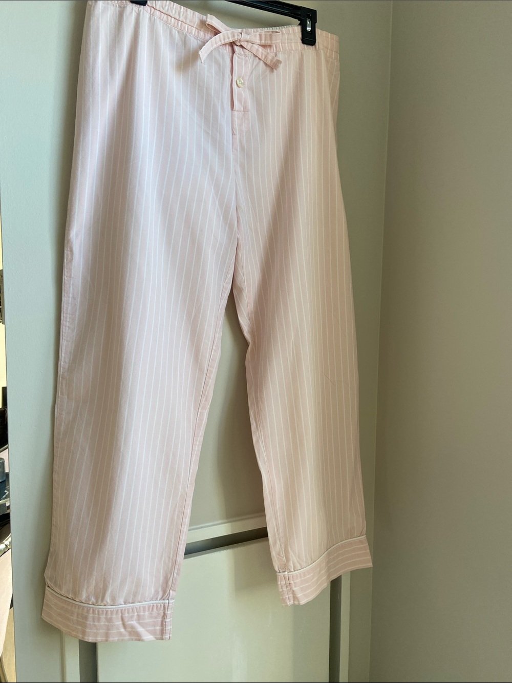 Light Pink Pinstripe Lounge Pants with Drawstringy